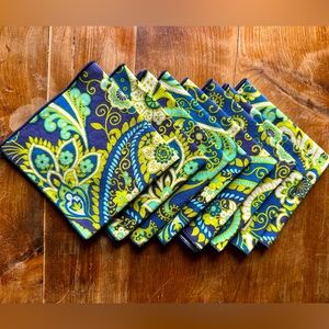 Set of 8 Vera Bradley cloth cocktail napkins